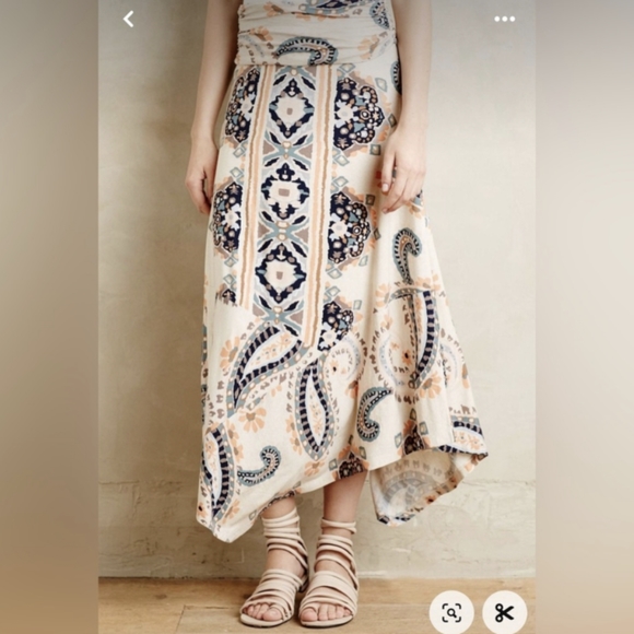 Anthropologie Meave boho Paisley stretch pixie skirt - Picture 1 of 7